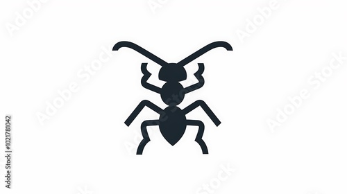 Design a modern minimalistic ant logo icon isolated on a white background photo