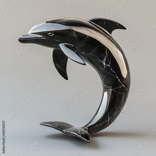 Wallpaper Mural black marble dolphin sculpture Torontodigital.ca