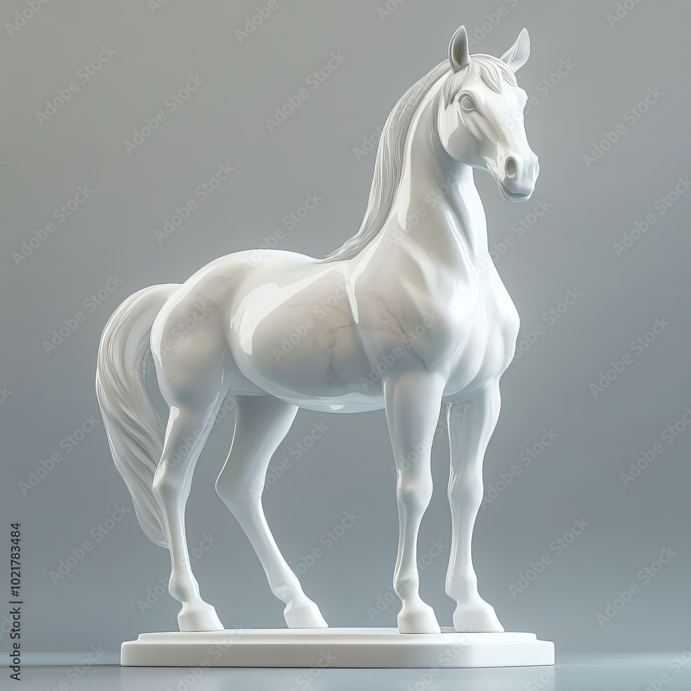 Fototapeta premium white marble horse sculpture