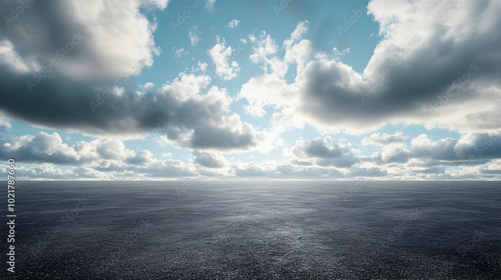 Sea and Cloudy Sky Background Illustration Sea and Cloudy Sky Background Illustration