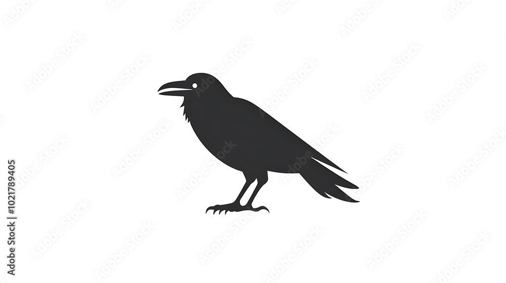 Design a modern minimalistic crow logo icon isolated on a white background Design a modern minimalistic crow logo icon isolated on a white background