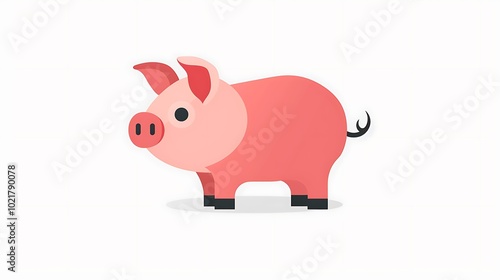 Design a modern minimalistic pig logo icon isolated on a white background photo