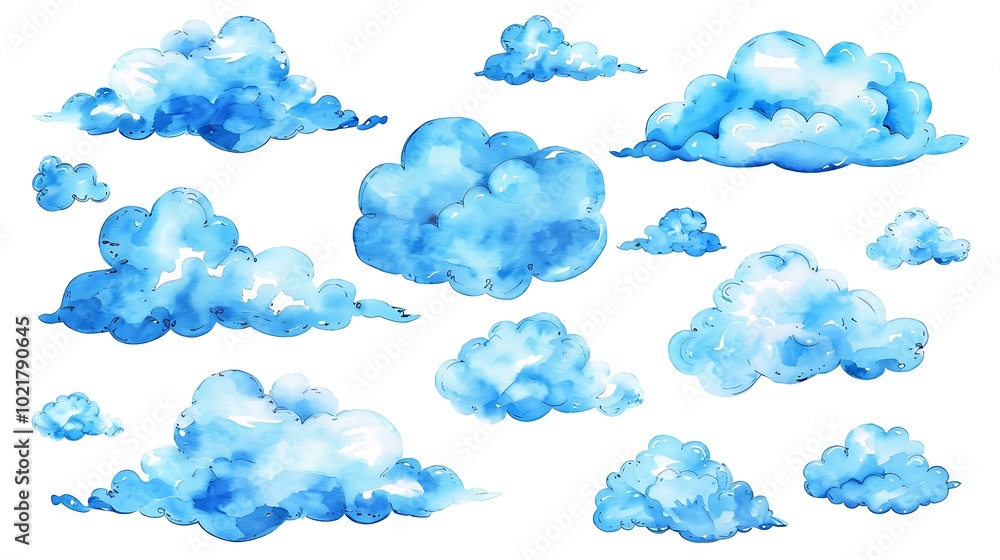 Set of cartoon clouds in flat style. white cloud collection Many white clouds for design Set of cartoon clouds in flat style. white cloud collection Many white clouds for design
