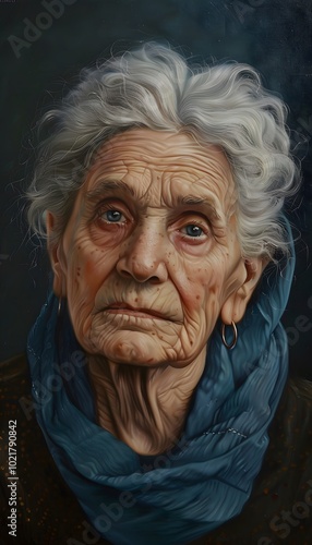 Portrait of a serene elderly woman