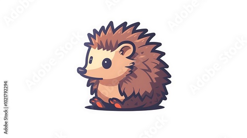 Design a modern minimalistic hedgehog logo icon isolated on a white background photo