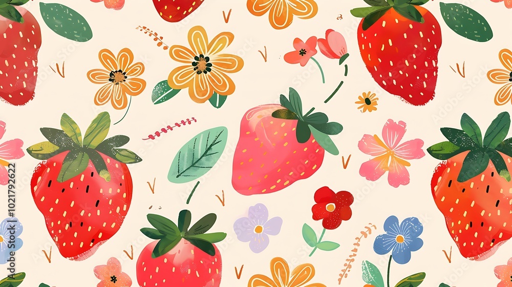 seamless pattern with strawberries seamless pattern with strawberries