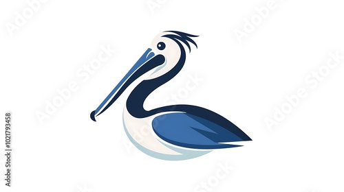 Design a modern minimalistic pelican logo icon isolated on a white background photo