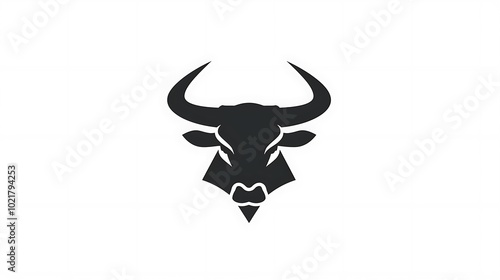 Design a modern minimalistic bull logo icon isolated on a white background