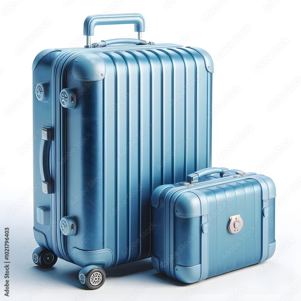 Travel suitcase, Isolated on a white background, vacation travel time concept Travel suitcase, Isolated on a white background, vacation travel time concept