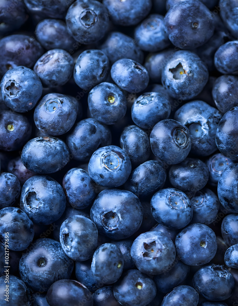 Background from freshly picked blueberries, close-up Background from freshly picked blueberries, close-up