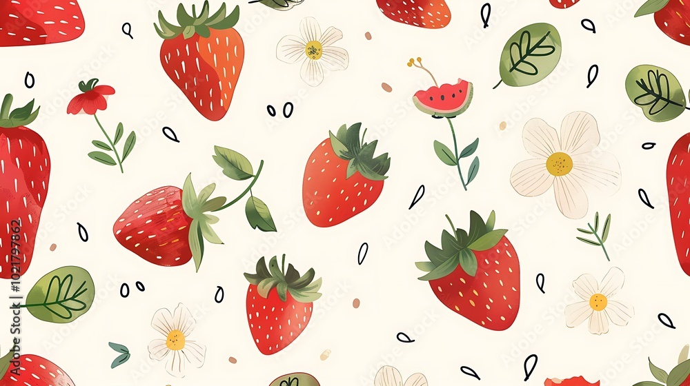 seamless pattern with strawberries seamless pattern with strawberries