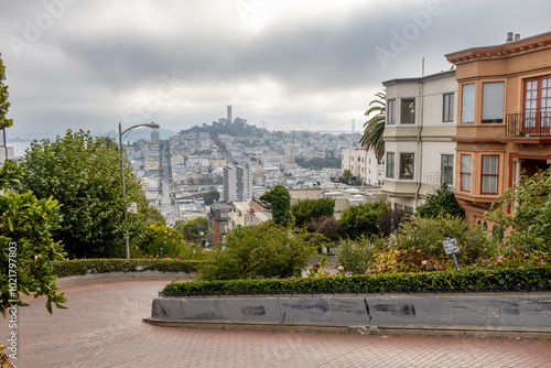 Explore the iconic Lombard Street in San Francisco, known for its unique curves and picturesque views of the city.