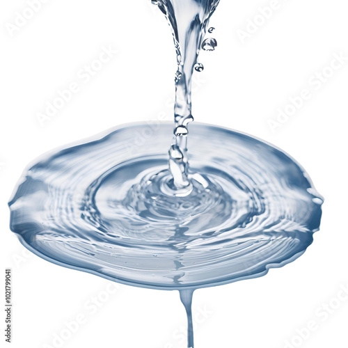 Water Droplet Splash: A single drop of water falls into a pool, creating a captivating splash with concentric ripples, showcasing the beauty and fluidity of water.  