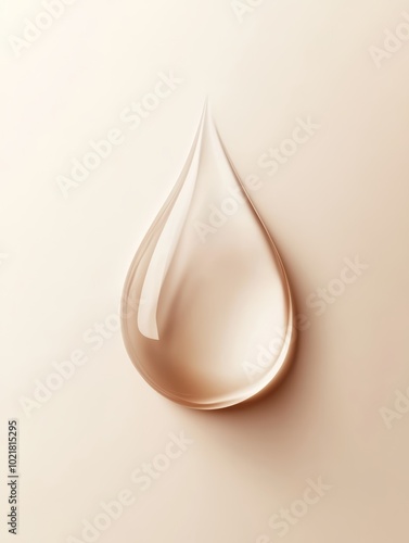 A clear drop of water stands out elegantly against a soft background, capturing the transient beauty of nature's simplicity