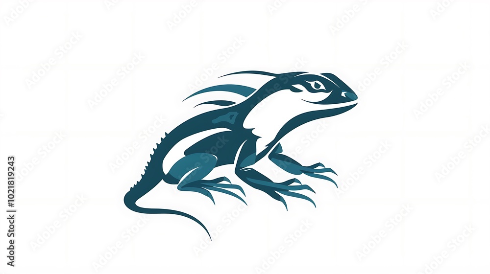 Generate a chic minimalistic lizard logo icon isolated on a white background Generate a chic minimalistic lizard logo icon isolated on a white background