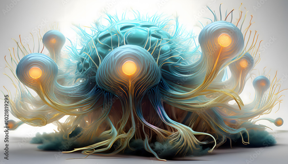 Obraz premium Alien Microorganism Microscopic View