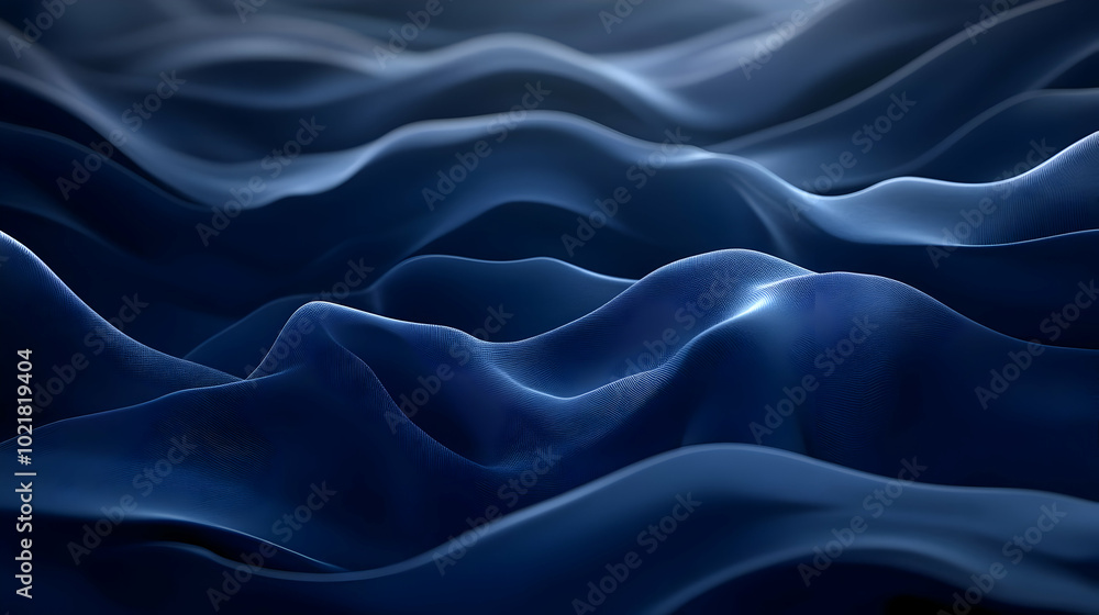 Obraz premium Abstract Blue 3D Wavy Background - A Stunning, Textured Design