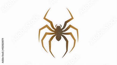 Generate a chic minimalistic spider logo icon isolated on a white background