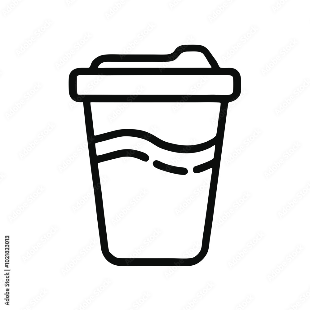 Water Cup Icon, Minimalist Design, Artistic Tool for Brush Cleaning Water Cup Icon, Minimalist Design, Artistic Tool for Brush Cleaning