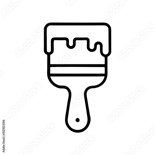 Paintbrush Icon, Minimalist Design, Artistic Painting Tool Representation