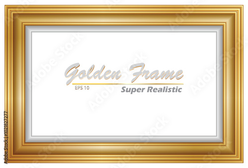 An Illustration elegant gold picture frame super realistic shape.