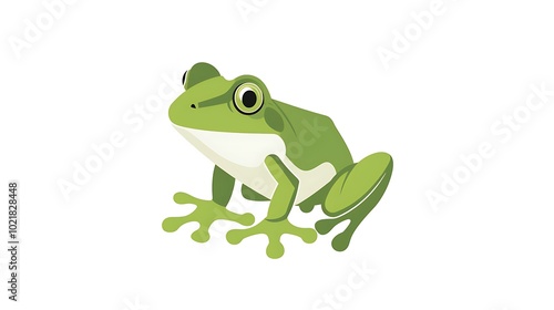 Illustrate a stylish minimalistic frog logo icon isolated on a white background photo