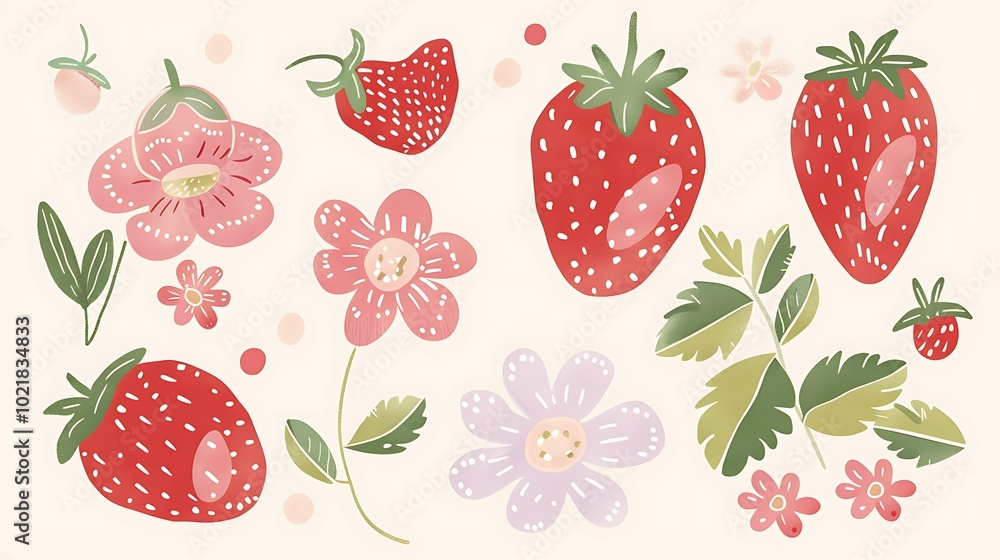 Berries set on abstract background. Cherry, raspberry, blueberry, blackberry, strawberry and other berry taste. Fresh summer juicy berry. Flat Vector illustration Berries set on abstract background. Cherry, raspberry, blueberry, blackberry, strawberry and other berry taste. Fresh summer juicy berry. Flat Vector illustration