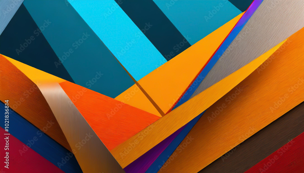 Colorful layered paper design showcasing vibrant hues and geometric patterns in a creative arrangement Colorful layered paper design showcasing vibrant hues and geometric patterns in a creative arrangement