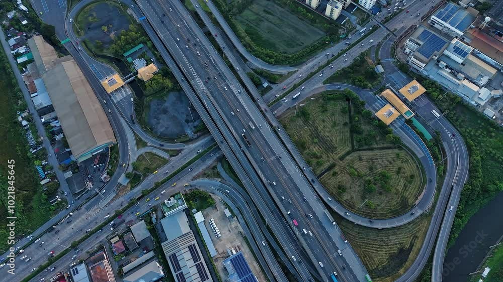 4k Time Lapse High Angle Video of Highway Toll Booth Lane of Capital City Road