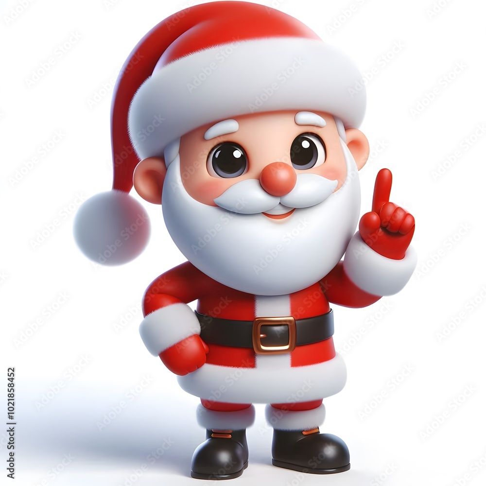 3D cartoon character Santa Claus Marry Christmas happy smile, Santa Claus's character is isolated on a white background. 3D cartoon character Santa Claus Marry Christmas happy smile, Santa Claus's character is isolated on a white background.