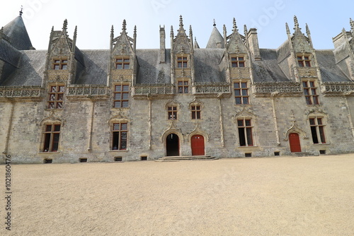 La château de Josselin, construit pendant la Renaissance, village de Josselin, département du Morbihan, Bretagne, Franc photo