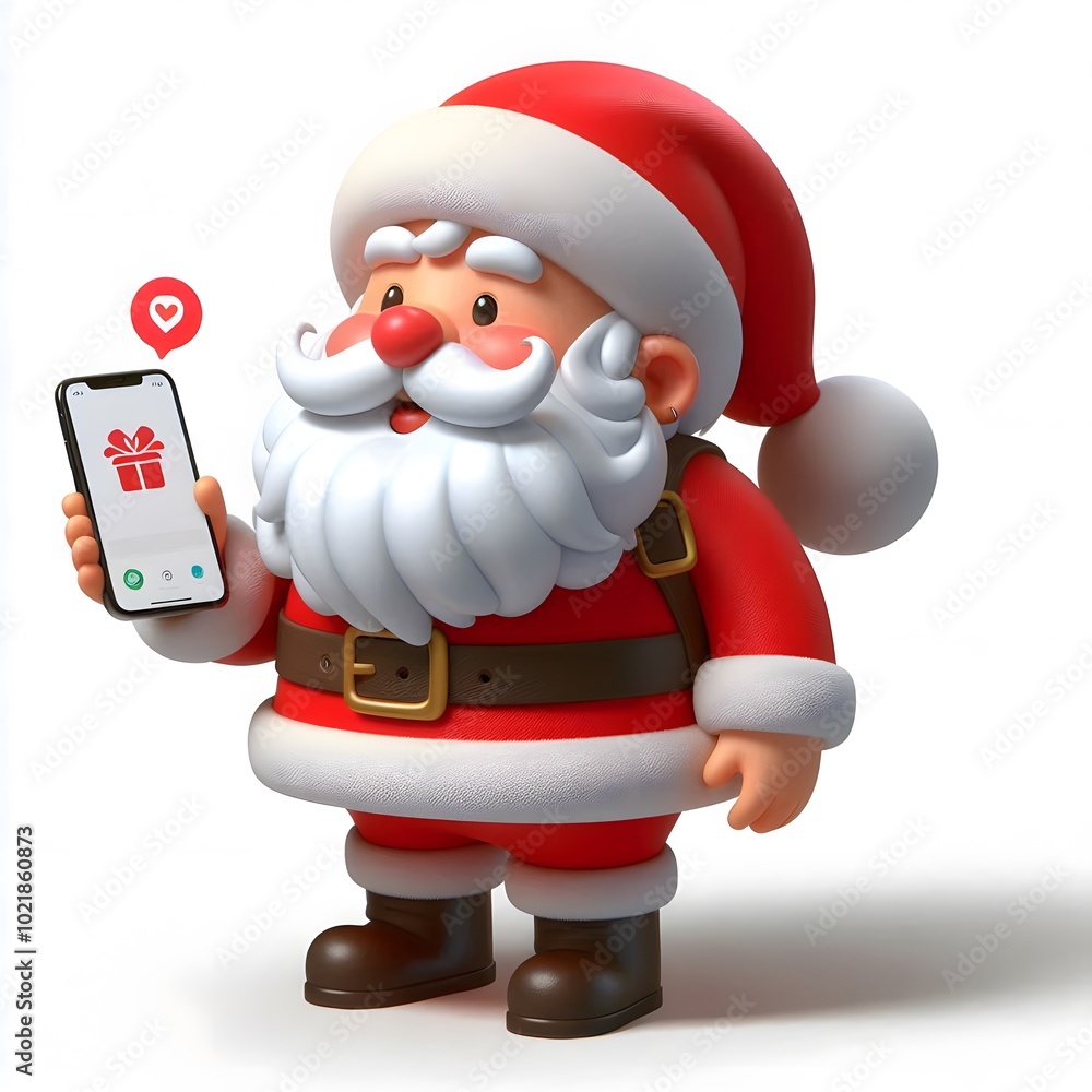 3D cartoon character Santa Claus Marry Christmas happy smile, Santa Claus's character is isolated on a white background. 3D cartoon character Santa Claus Marry Christmas happy smile, Santa Claus's character is isolated on a white background.