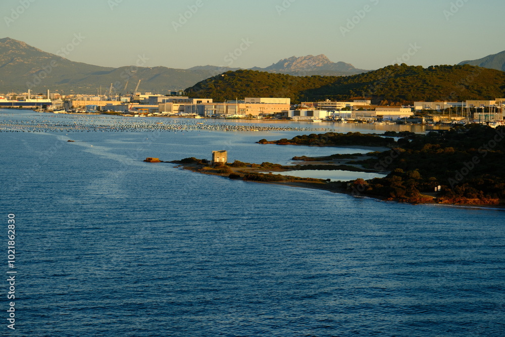 Obraz premium view of harbor entry in Sardinia