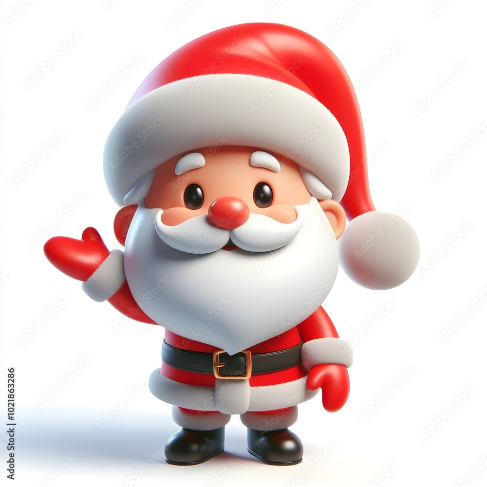 3D cartoon character Santa Claus Marry Christmas happy smile, Santa Claus's character is isolated on a white background. 3D cartoon character Santa Claus Marry Christmas happy smile, Santa Claus's character is isolated on a white background.
