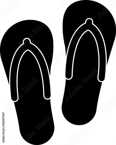 Summer Slipper Sandals Symbol Icon