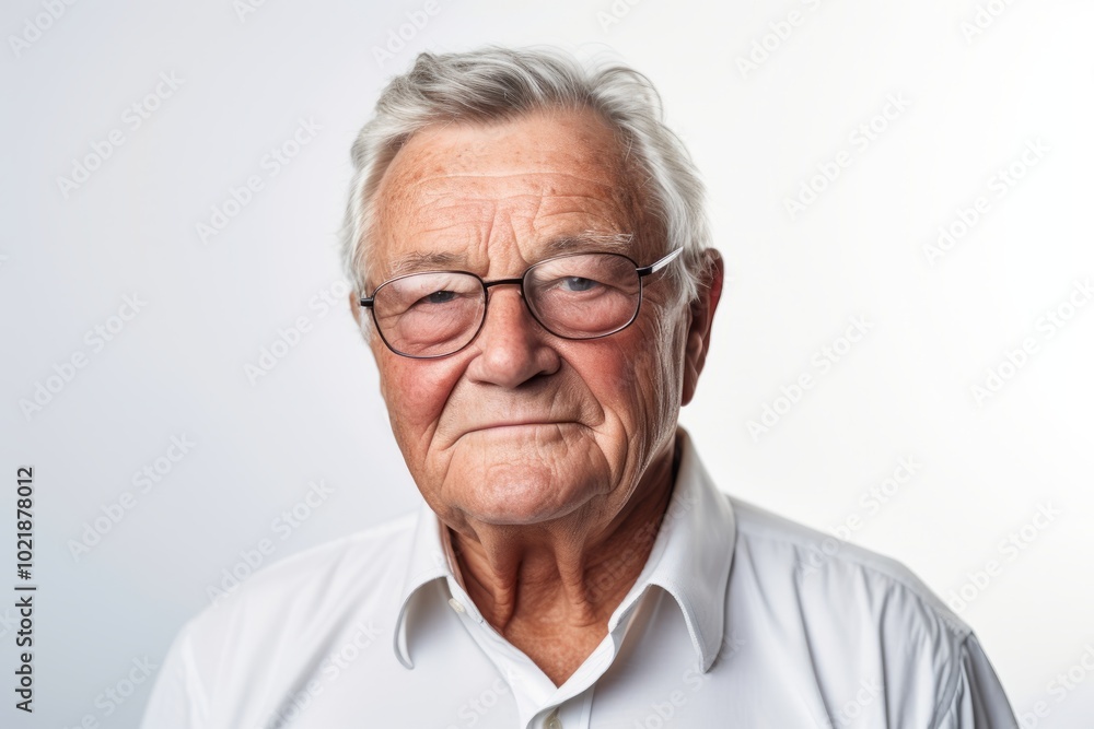 Portrait of a senior man with glasses. Isolated on white background. Portrait of a senior man with glasses. Isolated on white background.