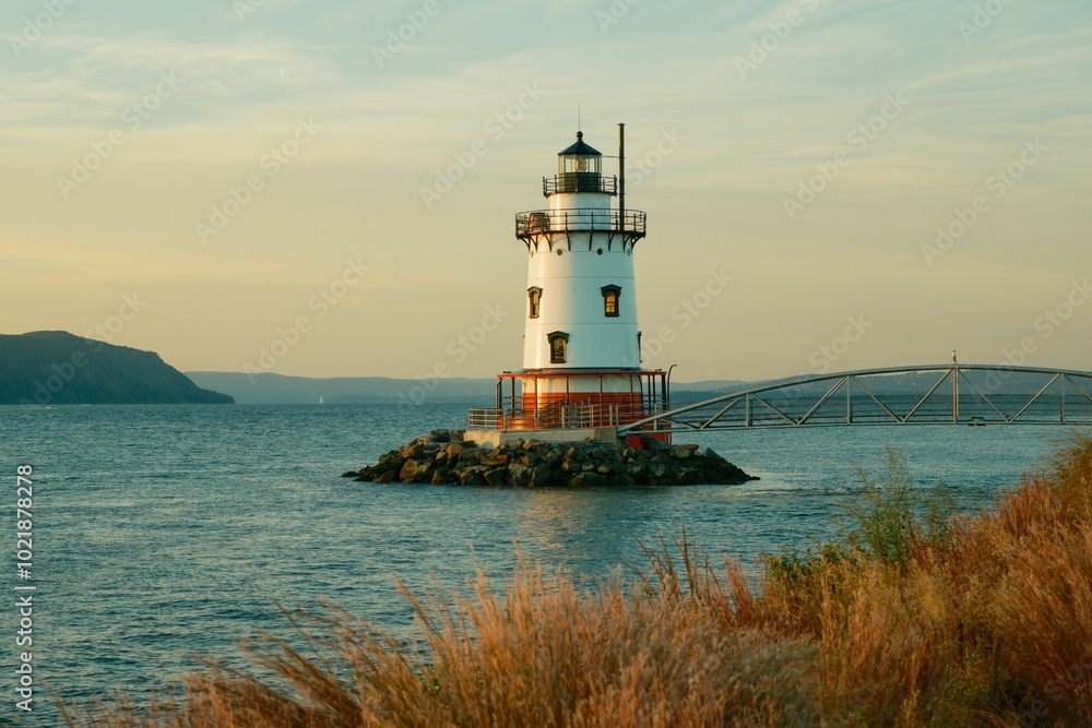 Sleepy Hollow Lighthouse on the Hudson River in Tarrytown, New York