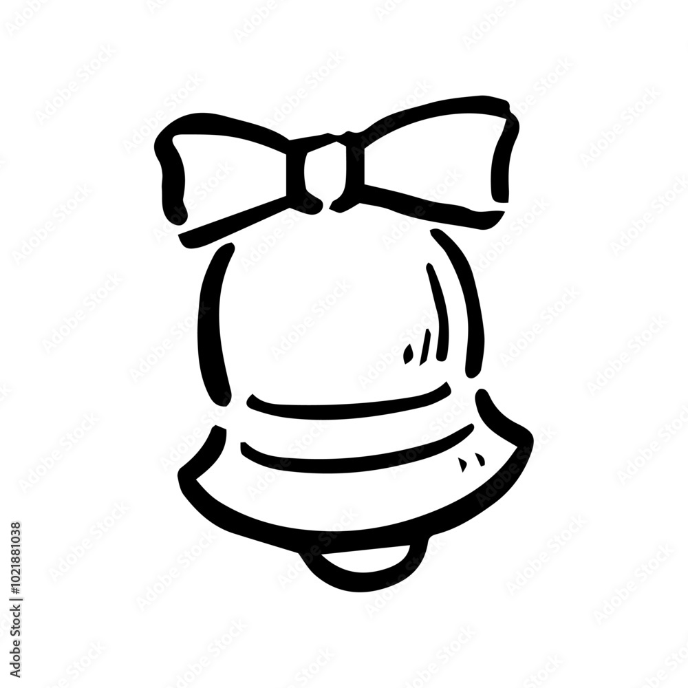 手書き クリスマスの鈴 モノクロ 手書き クリスマスの鈴 モノクロ