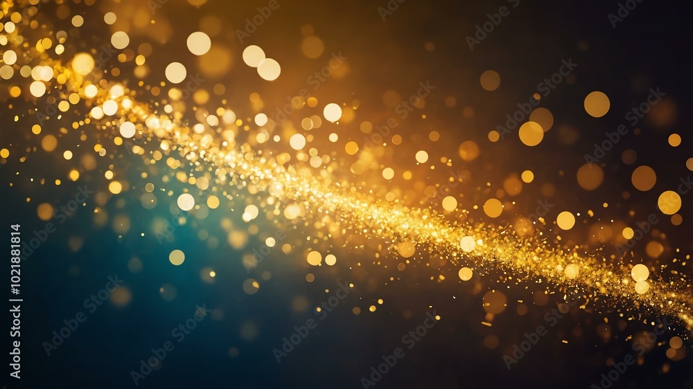 Fototapeta premium Abstract gold themed light electric bokeh background