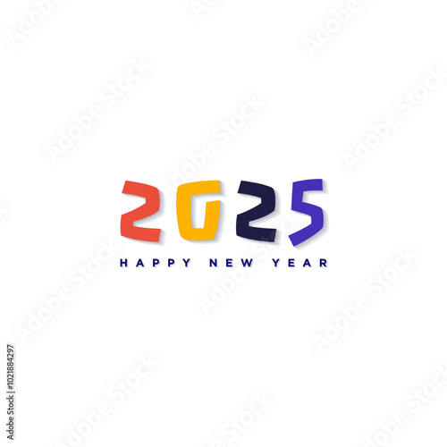  Minimalist 2025 Happy New Year Logo Concept. Happy new year 2025