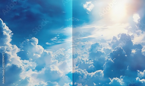 Heavenly Sky Funeral Program Brochure Layout