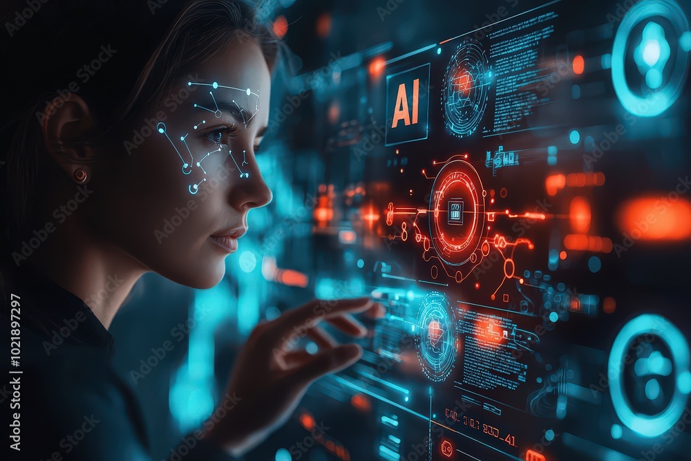 erson typing on an AI interface with the words erson typing on an AI interface with the words