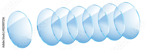 round glass lenses set