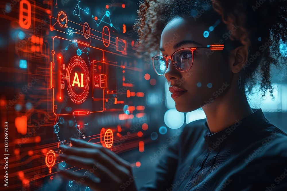 erson typing on an AI interface with the words erson typing on an AI interface with the words
