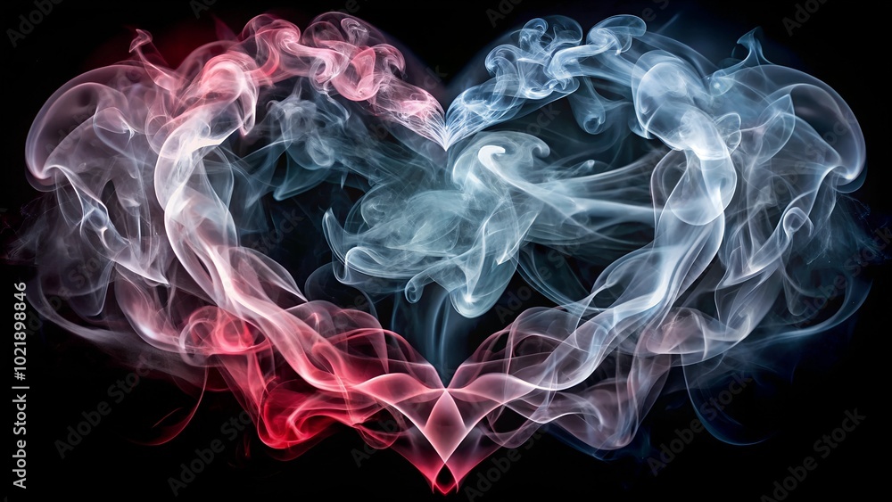 Fototapeta premium heart smoke on black
