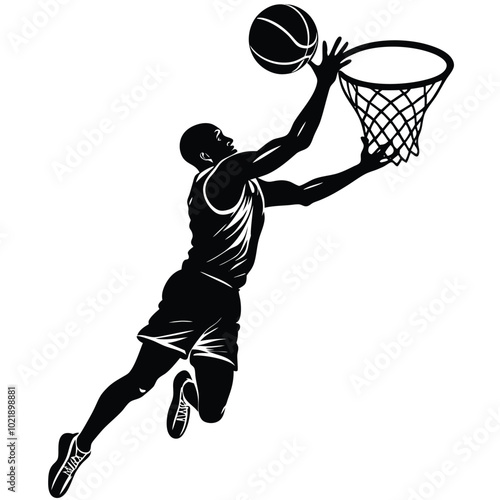 basketball-player-shooting-ball silhouette