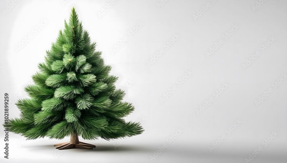 Christmas tree on a white background with space for text, Christmas background with copy space Christmas tree on a white background with space for text, Christmas background with copy space