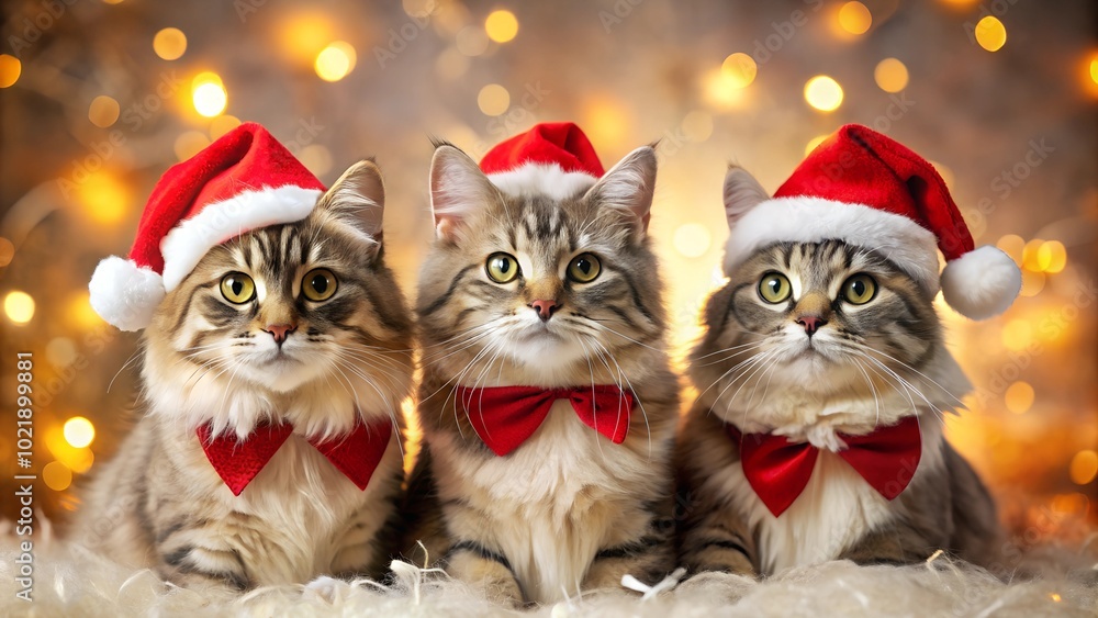 christmas cat and santa claus christmas cat and santa claus