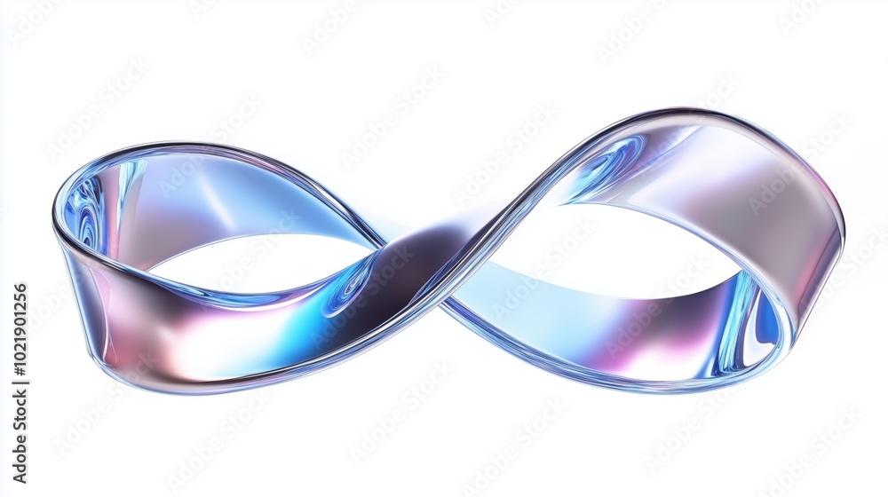 Abstract metallic ribbon swirl: futuristic design for digital art and media Abstract metallic ribbon swirl: futuristic design for digital art and media