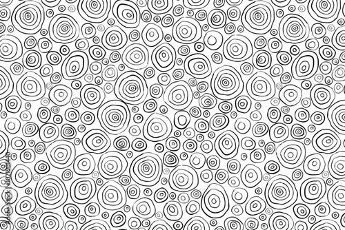 Abstract seamless circles pattern, Geometric black and white pattern, vector for packaging, print, decoration, background and wallpaper.